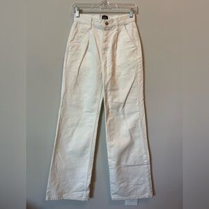 Urban Outfitters BDG White Slacks Size 24 Pleated Waist Wide Leg